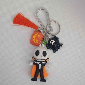 Jack Skellington Pumpkin King Keychain with Accessories